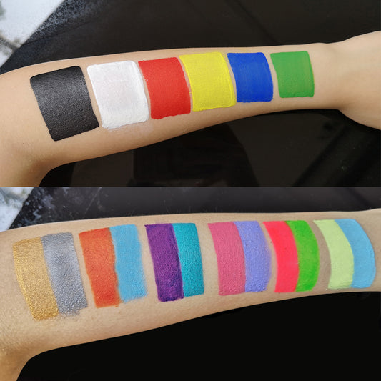 OPHIR Rainbow Face Paint Body Painting for Halloween Special Stage Makeup 144g, 6x Basic Colors & 6x Cake Splict Colors