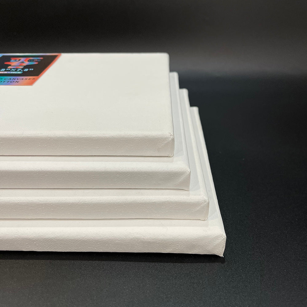 OPHIR 4X Stretched Cotton Canvas Boards Square Canvases for Oil Acrylic Painting