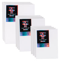 OPHIR Pack of 4 Stretched Cotton Canvas Boards Rectangular Canvases for Art Painting