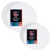 OPHIR 4x Stretched Cotton Canvas Boards Round Shape 9.8" 11.8" for Art Painting