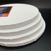 OPHIR 4x Stretched Cotton Canvas Boards Round Shape 9.8" 11.8" for Art Painting