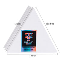 OPHIR Triangle Stretched Painting Art Canvas, White Blank Cotton Canvas Boards, Pack of 4
