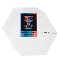 OPHIR 4X Hexagon Stretched Cotton Canvas Boards for Art Painting, Oil Acrylic Painting Canvases