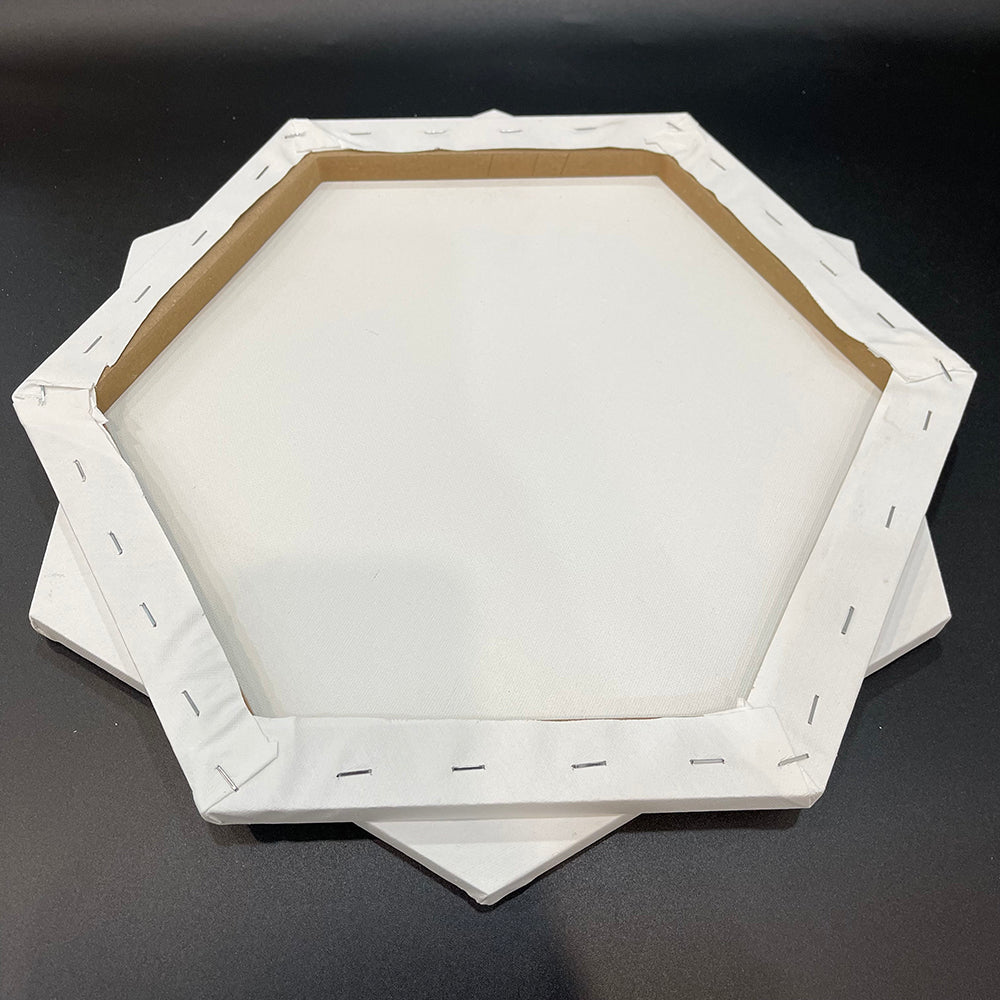 OPHIR 4X Hexagon Stretched Cotton Canvas Boards for Art Painting, Oil Acrylic Painting Canvases