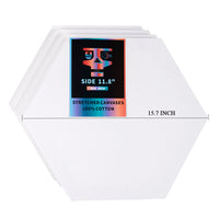 OPHIR 4X Hexagon Stretched Cotton Canvas Boards for Art Painting, Oil Acrylic Painting Canvases