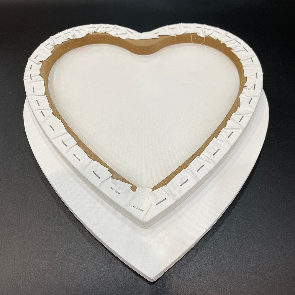 OPHIR Stretched Painting Art Canvas Boards of Heart Shape, Blank Cotton Canvases for Oil Acrylic Paintings, Pack of 4