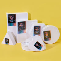 OPHIR 4X Stretched Cotton Canvas Boards Square Canvases for Oil Acrylic Painting