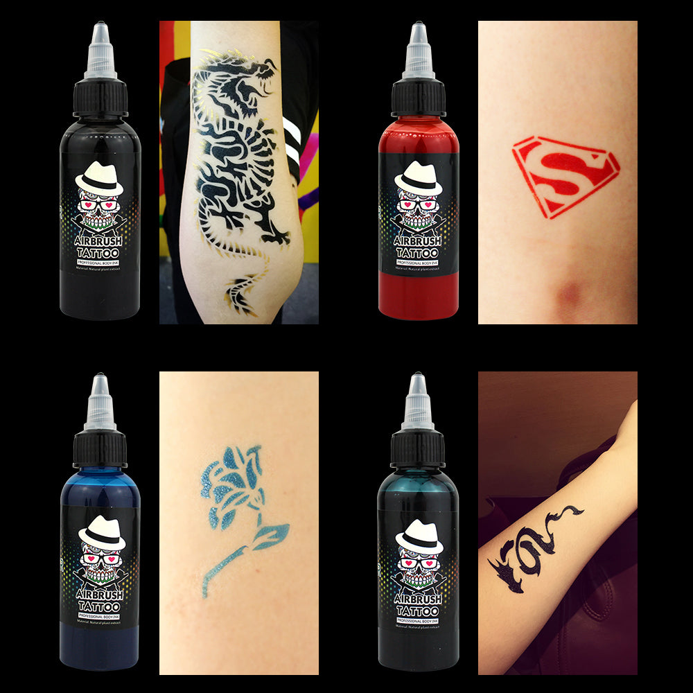 OPHIR Professional Airbrush Temporary Tattoo Ink, Body Art Paint 60ML/Bottle  2.03OZ/Bottle